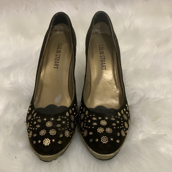 🌟Victoria's Secret (Colin Stuart) Brown Suede Platform Heel - Embellished - Picture 2 of 6